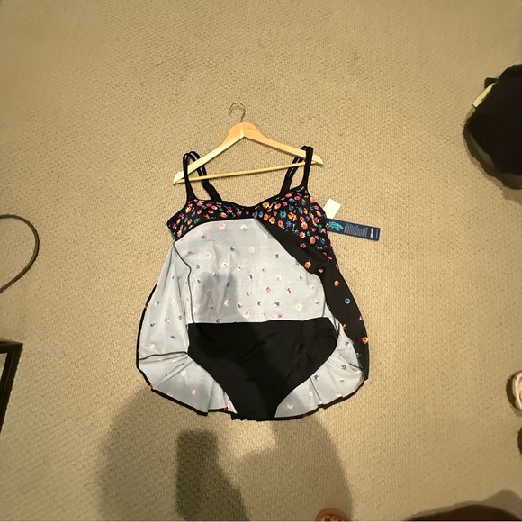 Longitude Black one pice swimsuit with Colorful Floral Design - Picture 4 of 5